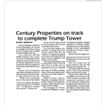 Century Properties on track to complete Trump Tower