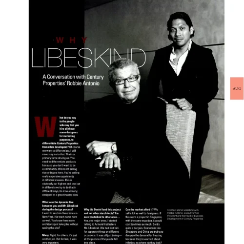 Why Libeskind: A Conversation with Century Properties’ Robbie Antonio
