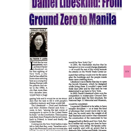 Daniel Libeskind: From Ground Zero to Manila