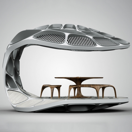 Zaha Hadid Creates Prefabricated Volu Dining Pavilion For Design Miami