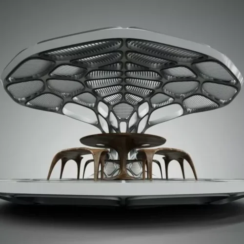 In Miami, Zaha Hadid presents prefabricated dining pavilion